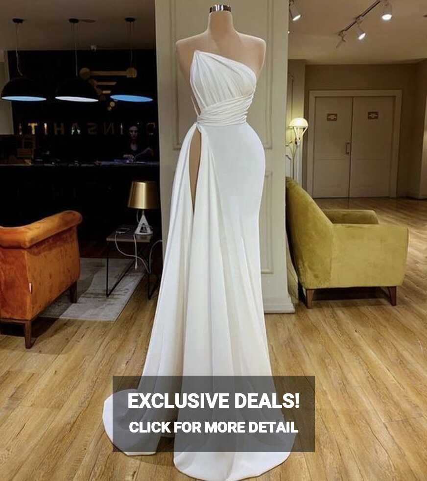 White Simple Evening Dresses Long 2023 Custom Make Elegant Modest ...