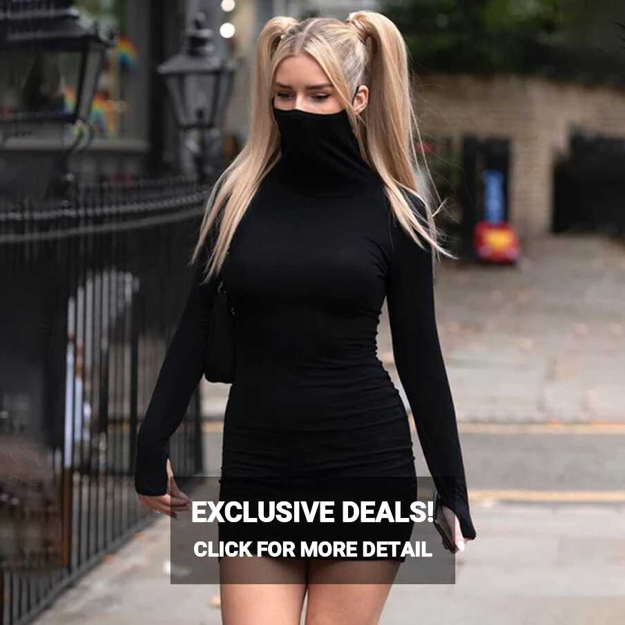 Wholesale Custom Women Black Casual Bodycon Long Sleeve Dress ...