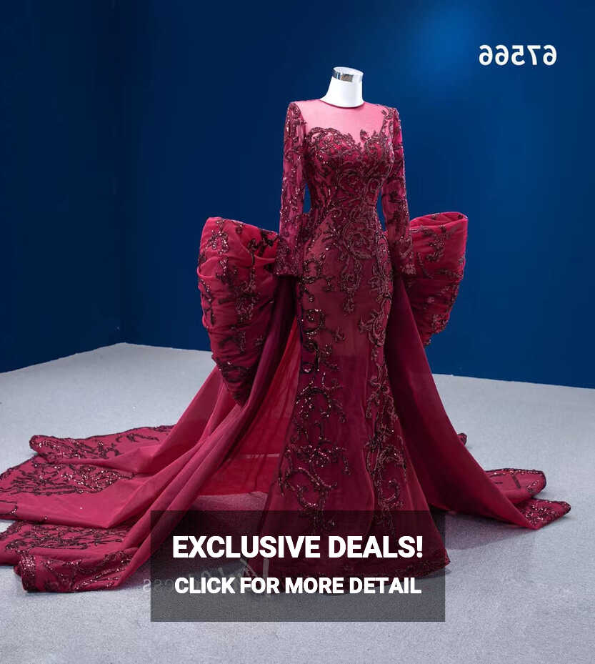 Wine Red Mermaid Wedding Gown Convertible Pageant Dresses ...