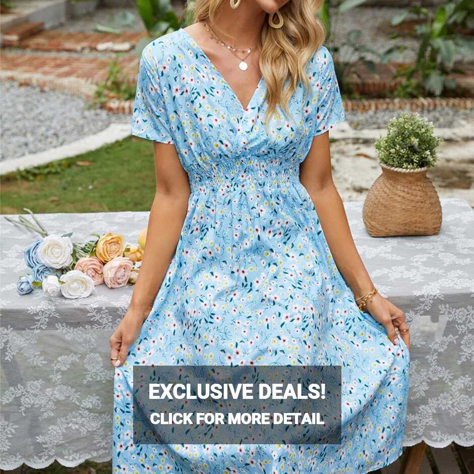 Winter Formal Dresses for Women Short Summer Small Floral Print ...