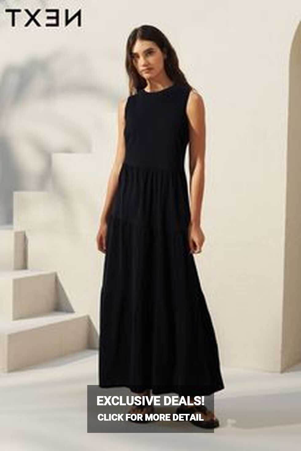 Women&#39;s Black Summer Dress Holiday Maxi Dresses | Next Luxembourg