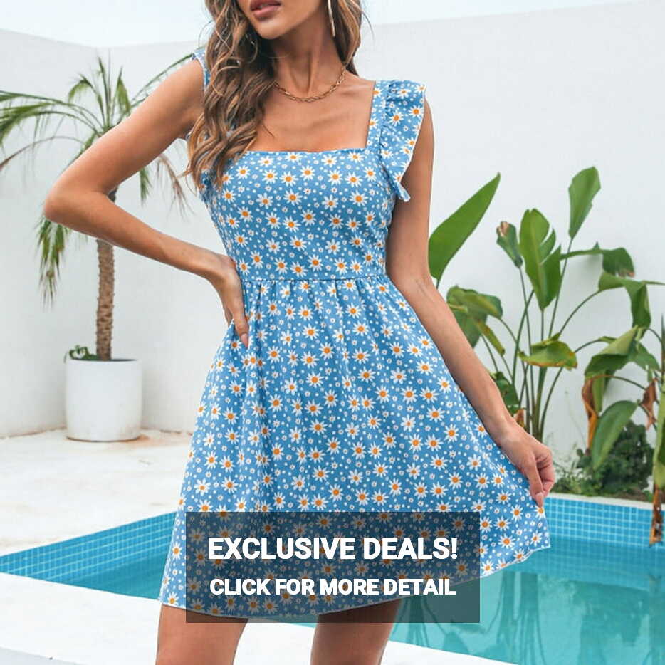 Women&#39;s Boho Dress Chiffon Print Casual Summer Sundresses Short ...