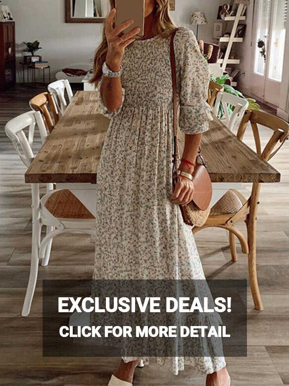 Women&#39;s Boho Floral Maxi Dress Ladies Holiday Party Beach Long ...