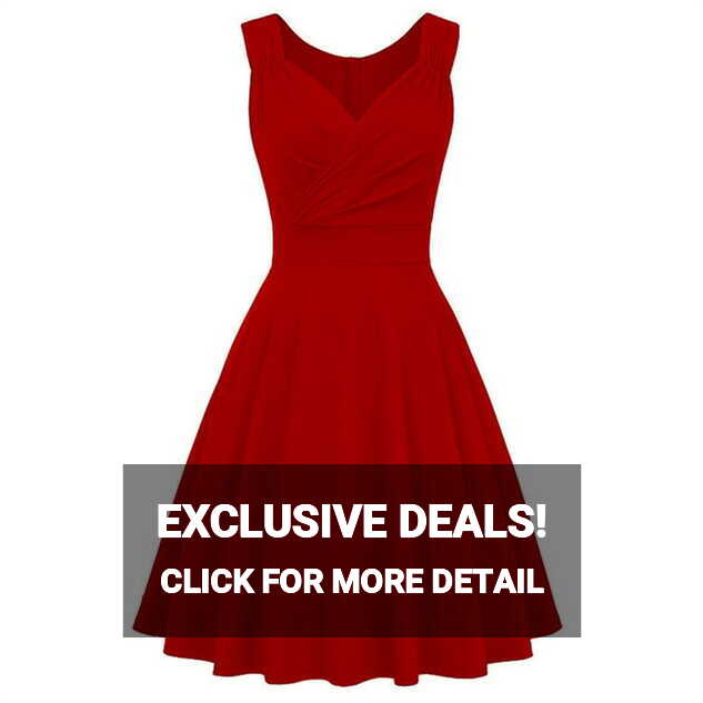 Women&#39;s Casual Dresses Knee-Length A-line Elegant Dresses(Red,XXL ...