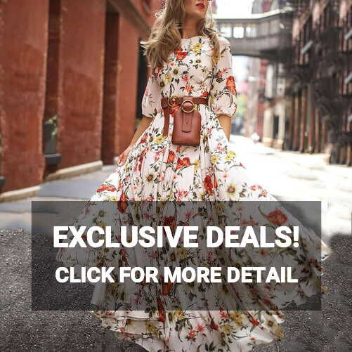 Women&#39;s Casual Half Sleeve Boho Maxi Dress: Flowy Floral-Printed ...