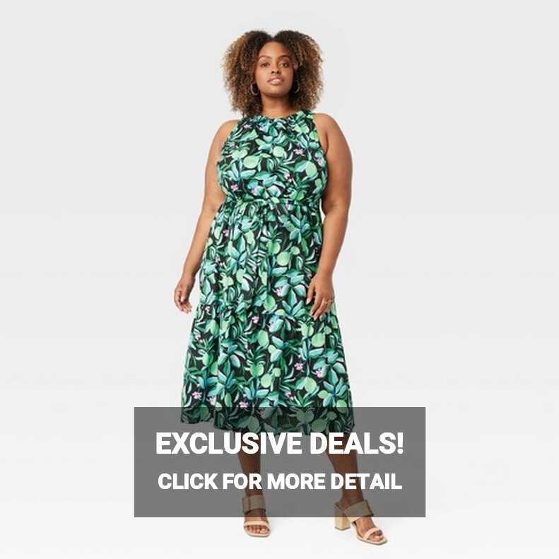 Women&#39;s Midi Tank Dress - Ava &amp; Viv™ Green 2x : Target