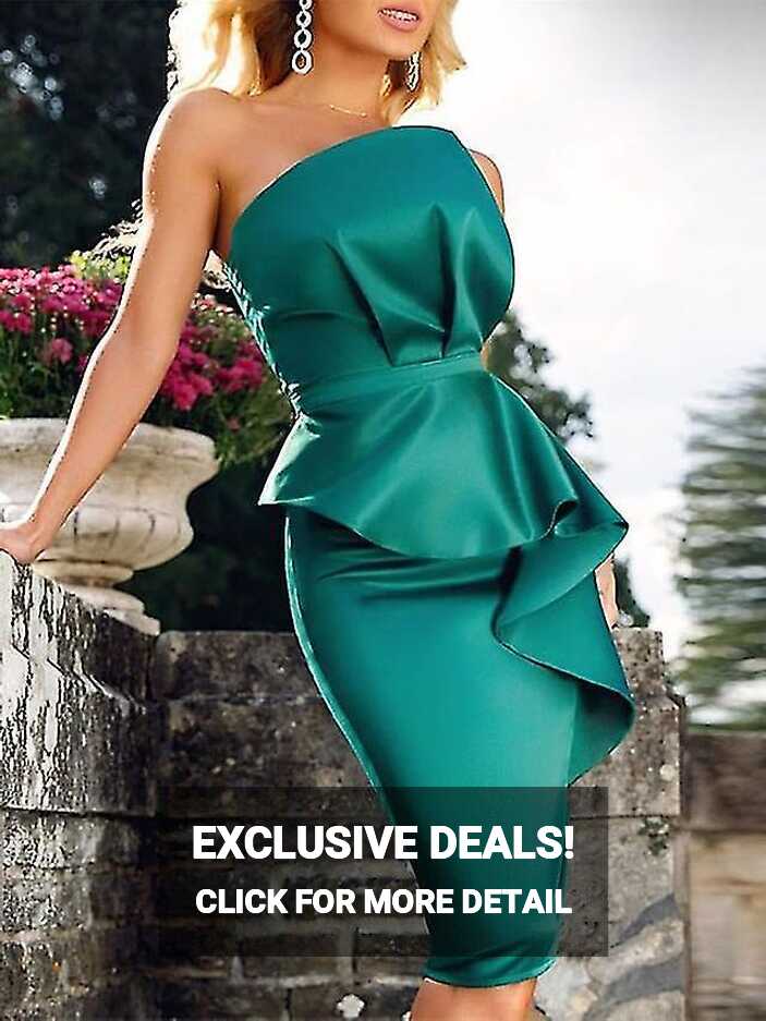 Women&#39;s Party Dress Satin Dress Bodycon Mini Dress Green ...