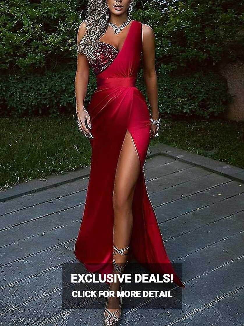 Women&#39;s Party Dress Sequin Dress Long Dress Maxi Dress Red ...