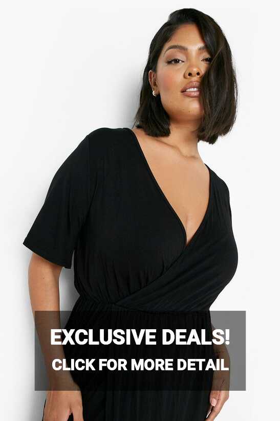 Women&#39;s Plus Angel Sleeve Wrap Maxi Dress | Boohoo UK