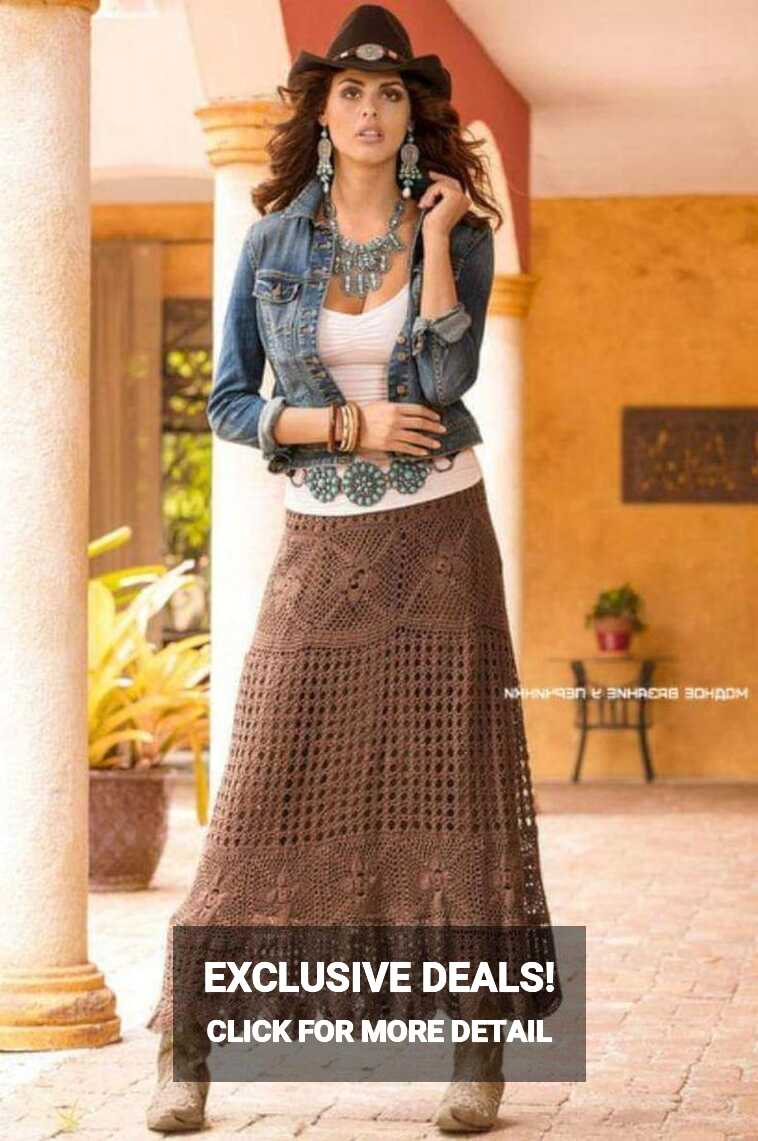 Women&#39;s Skirts Knitted From 100% Cotton Western Boho Long Skirt - Etsy