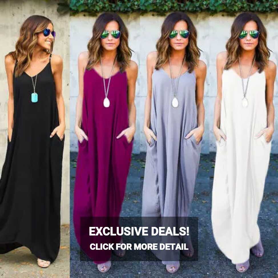 Women&#39;s Summer Boho Casual Long Sundress Maxi Evening Party ...