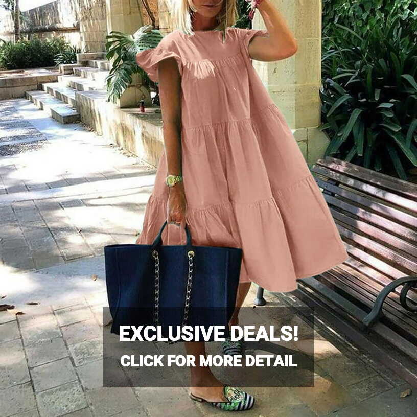 Women&#39;s Summer Casual Dress Sweet Cute V Neck Mini Dress With ...