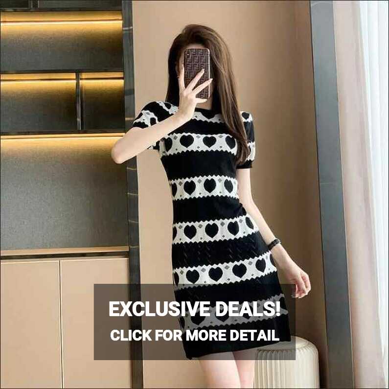 Women&#39;s Summer Casual Dress with Heart Pattern