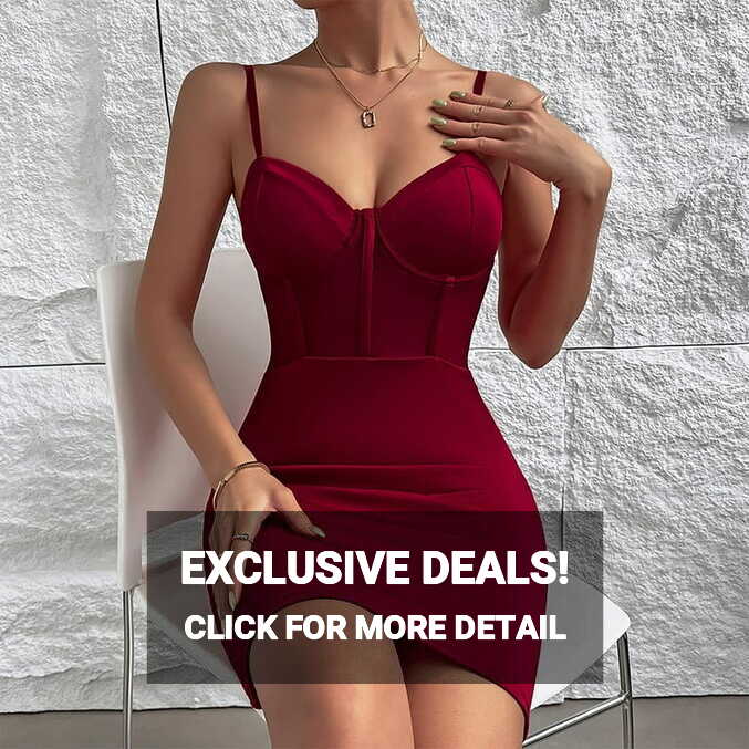 Women&#39;s Sweetheart Neck Mini Tight Dresses Bustier Spaghetti Strap ...