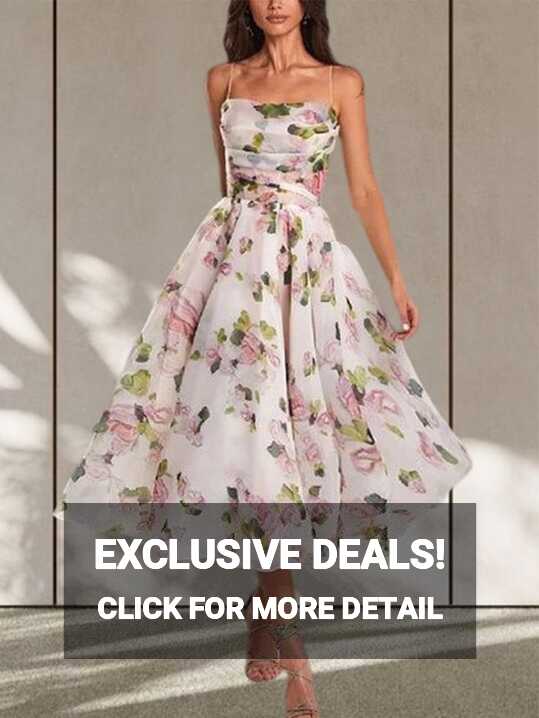 Women&#39;s Wedding Guest Floral All Season Elegant Strapless Dress ...