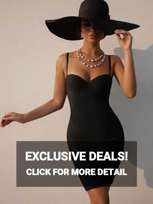 Women Black Bodycon Dresses Straps Neck Backless Sleeveless Summer ...