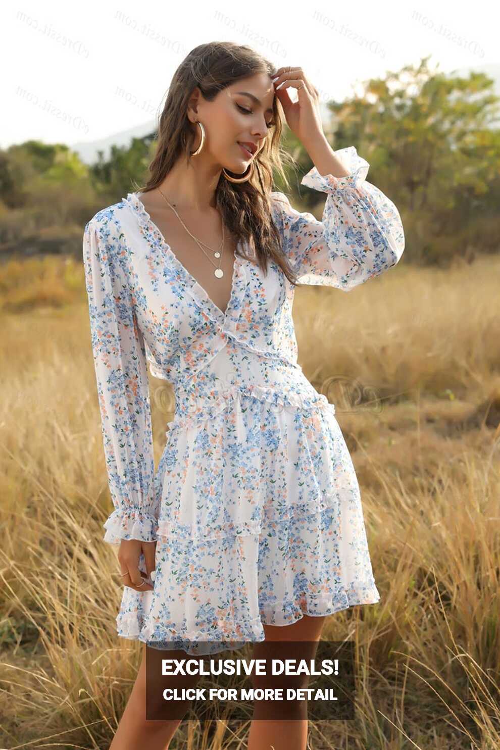 Women Comfort Mini Dress Short Floral Summer Dresses (T061038 ...