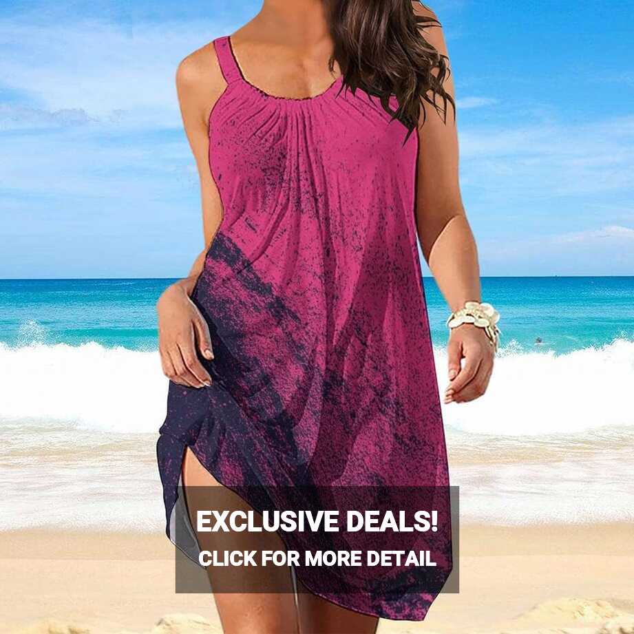 Women Dresses Casual Summer Beach Loose Dress Swing Cover Up ...