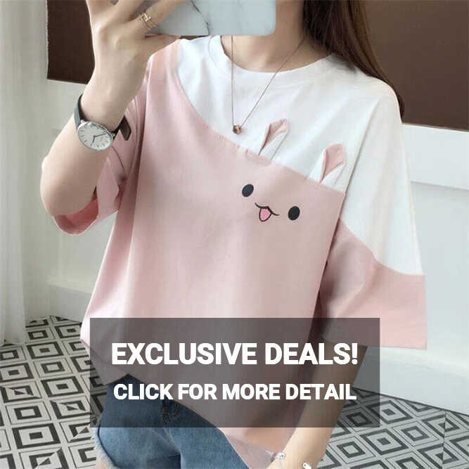 Women Fashion Cute Tops Pink Girl T Shirt Summer T- Shirts Blouse ...