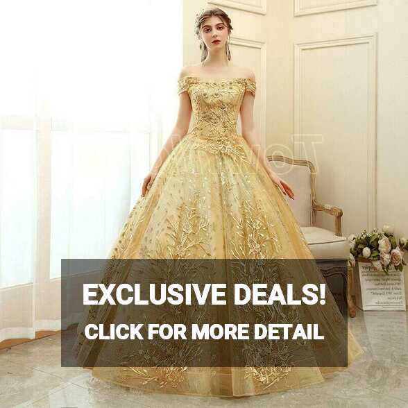 Women Gold Off The Shoulder Ball Gown Quinceanera Dresses Burgundy ...