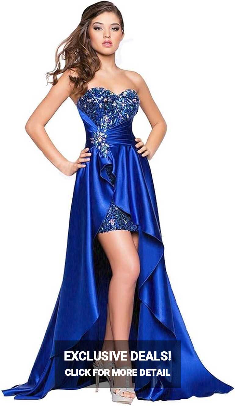 Women Ladies Beaded Front Short Long Back Evening Prom Party ...