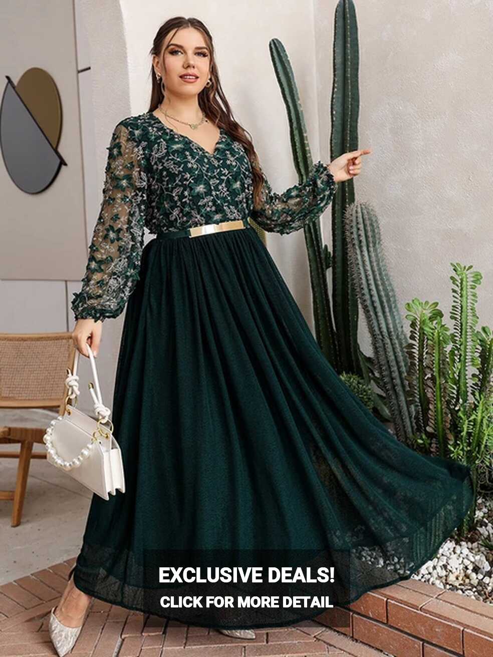 Women Plus Size Maxi Dresses 2023 New Spring Autumn Formal Luxury ...