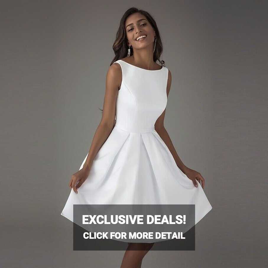 Women S Short Wedding White Dress Evening Backless Dresses Prom ...