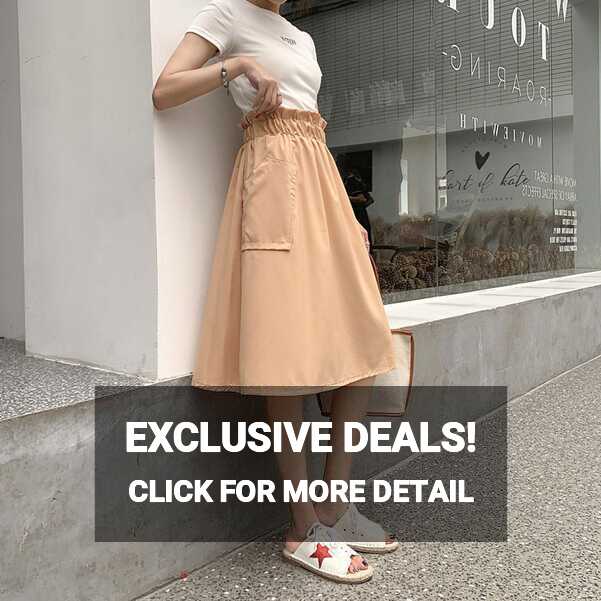 Women Skirt Women Casual Solid Skirts Summer Fashion Lady A-Line ...