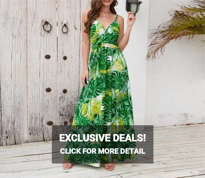 Women Summer Boho Long Maxi Dresses Ladies Floral Print Casual ...