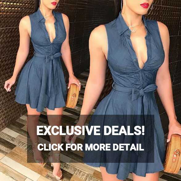 Women Summer Mini Dress Sexy Denim sleeveless Bodycon Short Dress ...