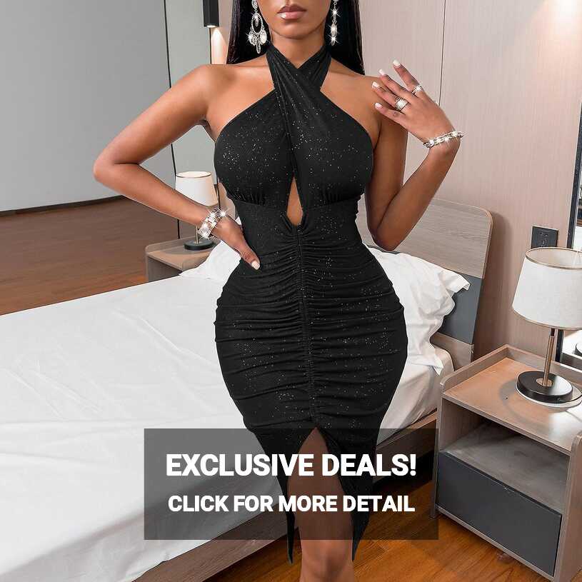 Women summer dress women&#39;s 2022 summer backless wrap chest tight ...