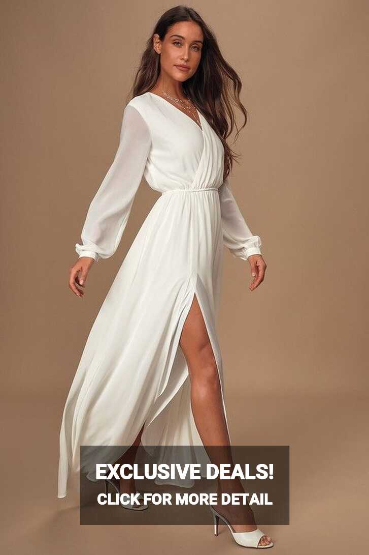 Wondrous Water Lilies White Maxi Dress