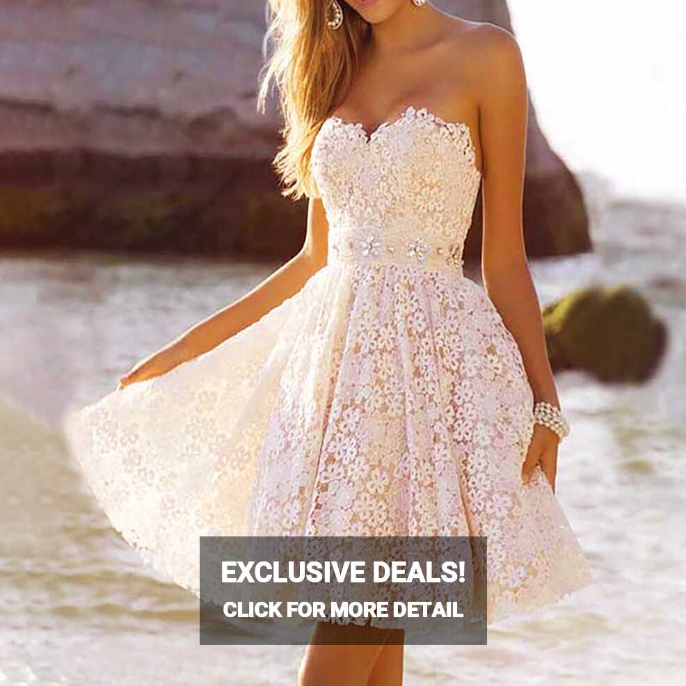 Wycnly Flowy Party Casual Dresses For Women | Lace Strapless ...