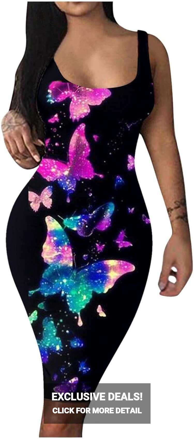 XCWER Summer Bodycon Dresses for Women 2022 Scoop Zimbabwe | Ubuy