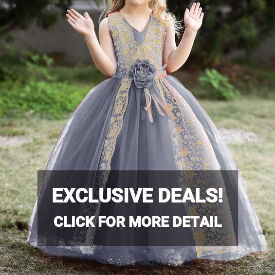 YDOJG Girls Dress Princess Dress Sleeveless Long Dress Flower Girl ...