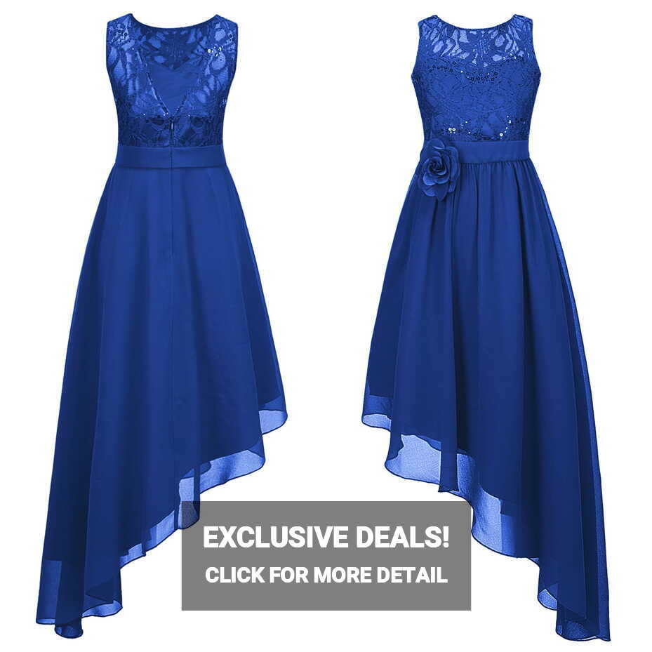 YONGHS Kids Girls Junior Bridesmaid Dress Party Proms Gown 6-16 ...