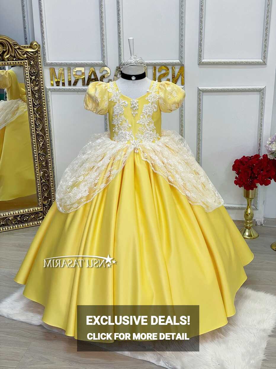 Yellow princess costume . Baby girl dress. Yellow princess ...