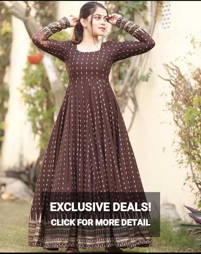 Youboxx Anarkali Dress Kurti for Women | Rayon Printed Rajasthani ...