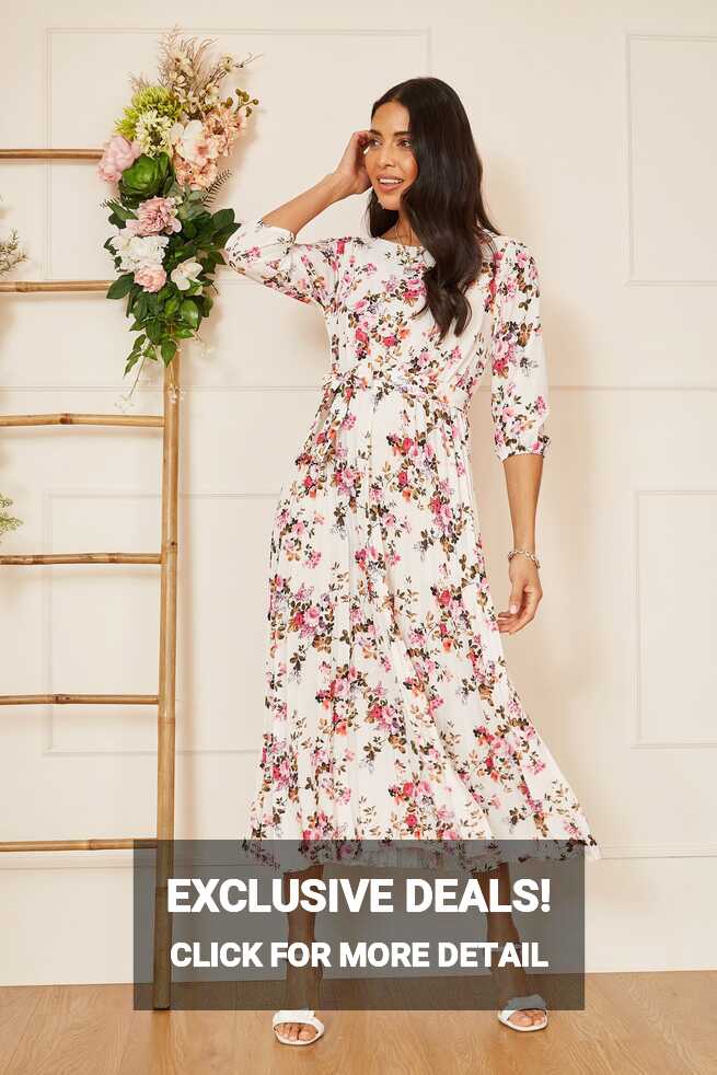 Yumi White Long Sleeve Floral Maxi Dress | Yumi