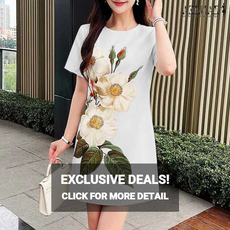 ZANZEA Korean Style Womens Flower Printed Mini Dresses Elegant ...