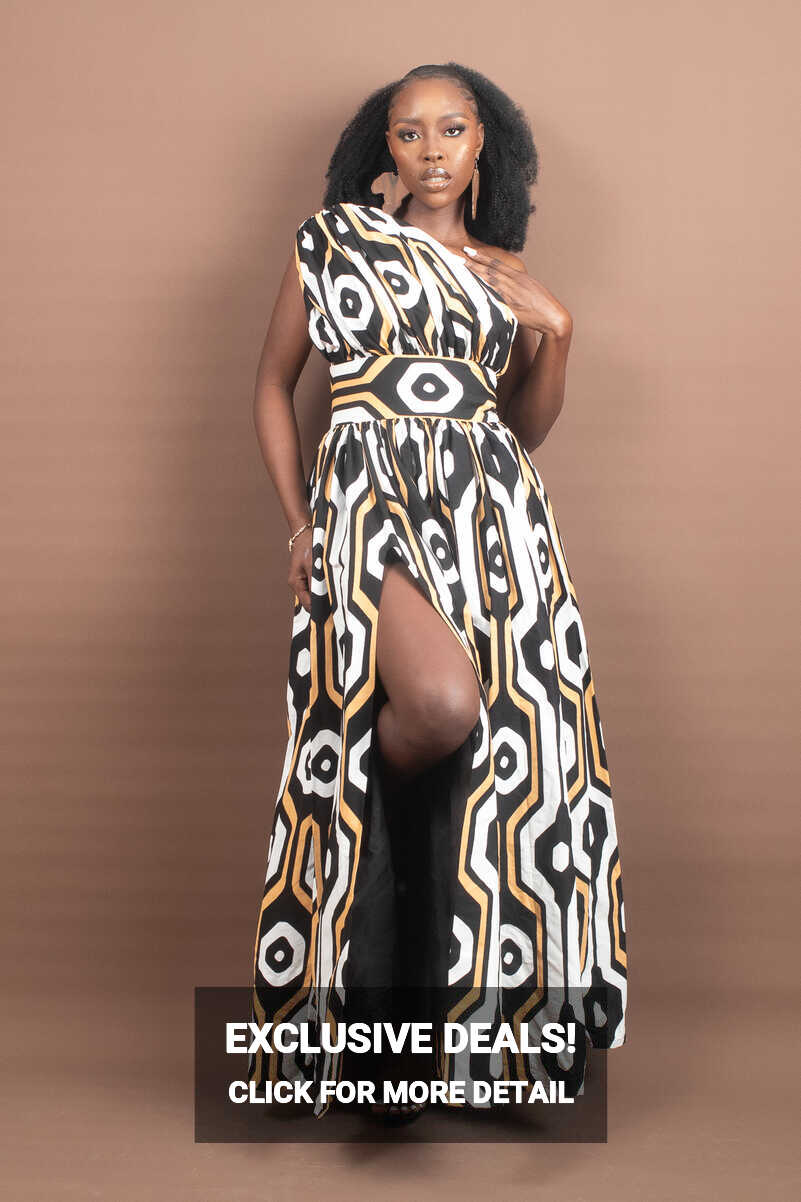 ZOLA African Print Ankara One Shoulder Maxi Dress - Naborhi