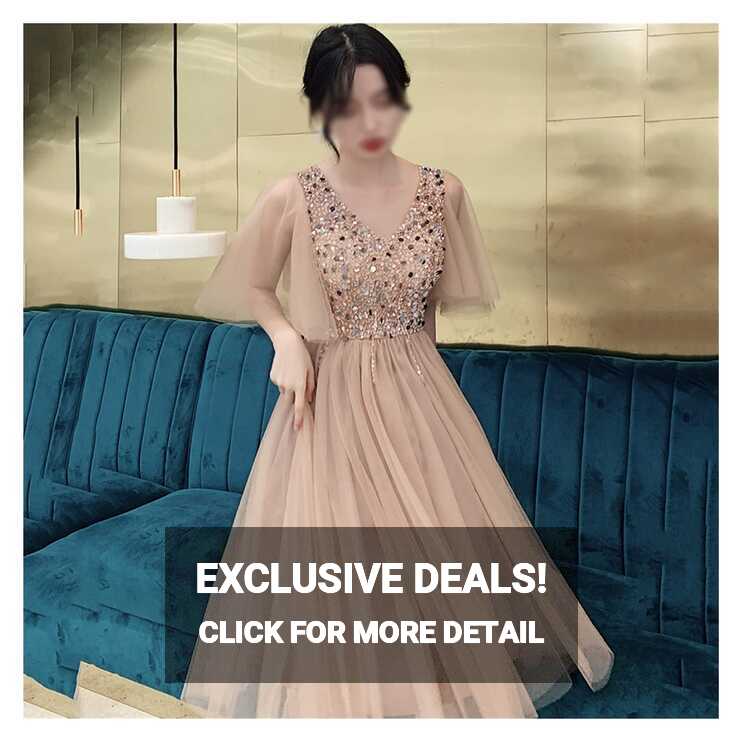 ZYZMH Elegant Tea-Length Tulle Cocktail Dresses with Short Sleeves ...