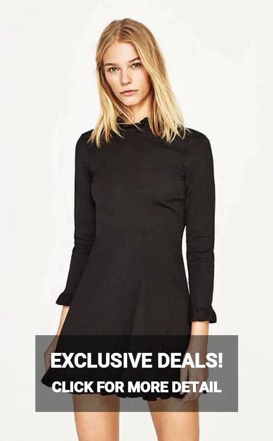 Zara Mini Dress with Ruffles in Black — UFO No More