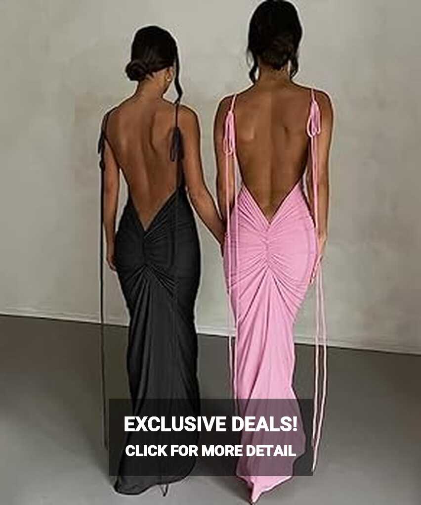 Zarekian Women Backless Dress Bodycon Sexy Sleeveless Open Back ...