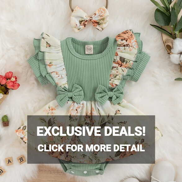 Zukuco Newborn Baby Girl Spring Summer Clothes Ruffle Sleeve ...