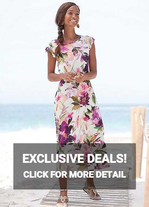 beachtime Floral Print Midi Dress | Freemans