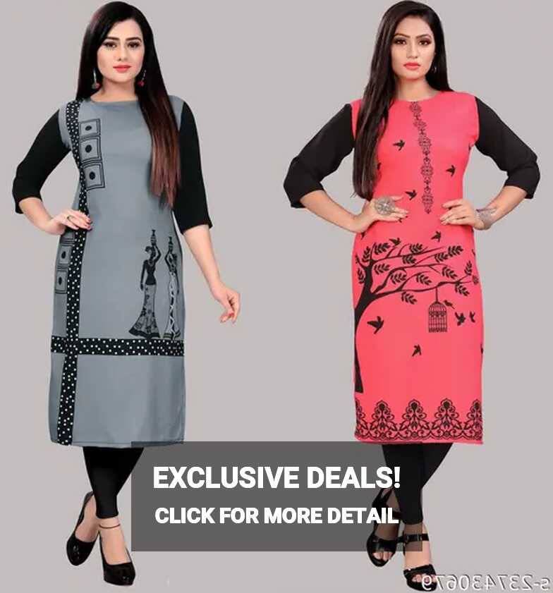 below 200 Long kurti Kurta kurtis stylish cotton straight design ...