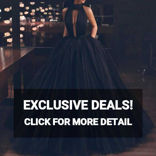 black ball gown prom dresses simple elegant vintage tulle prom ...