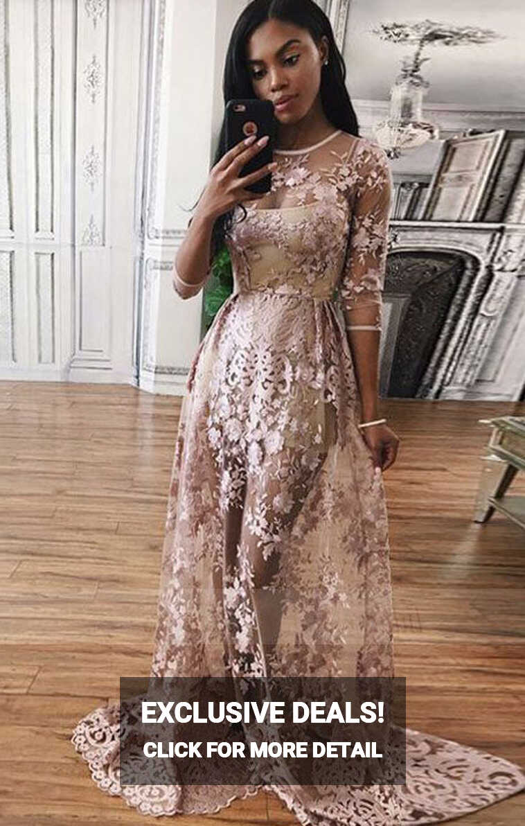 fashion prom party dresses with appliques, chic blush evening ...