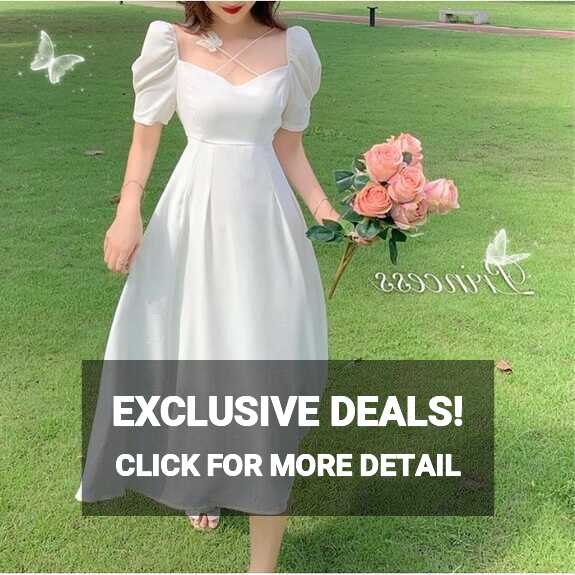 korean long fitted plain white dress for woman casual formal ...